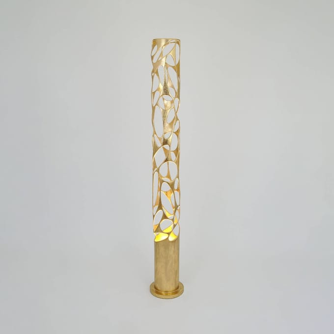 Holländer Vloerlamp Talismano, goudkleurig, hoogte 176 cm, ijzer