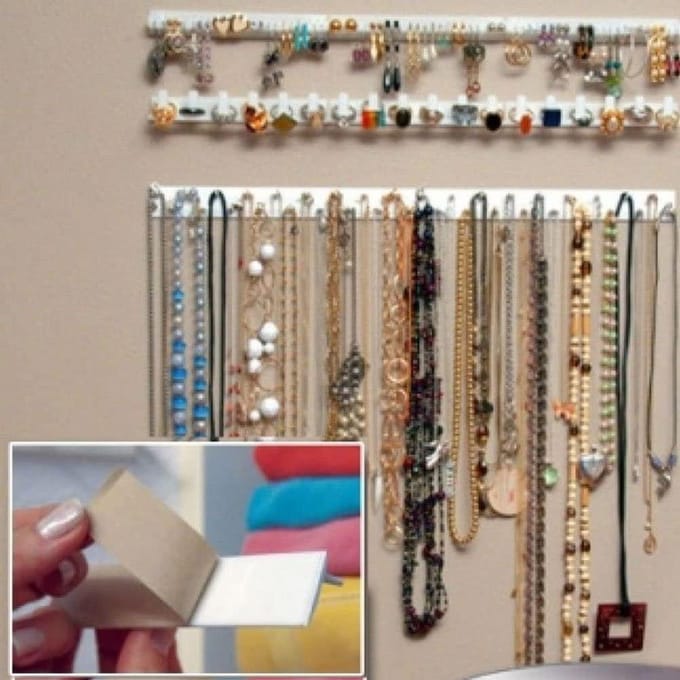 9 stuks/set hangend sieradenrek zelfklevende sieradenhaak wandhanger voor ketting armband