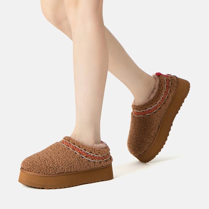 EVER AU Australië Dames Lewin Pluche Enkellaars Platform Slippers