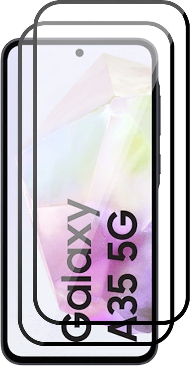 Screenprotector geschikt voor Samsung Galaxy A35 - 2x Volledig Dekkend Glas Screen Protector