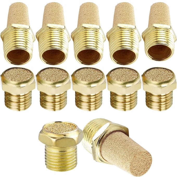 Sintered Bronze Mufflers 1/8" Male Thread 12 Stukken