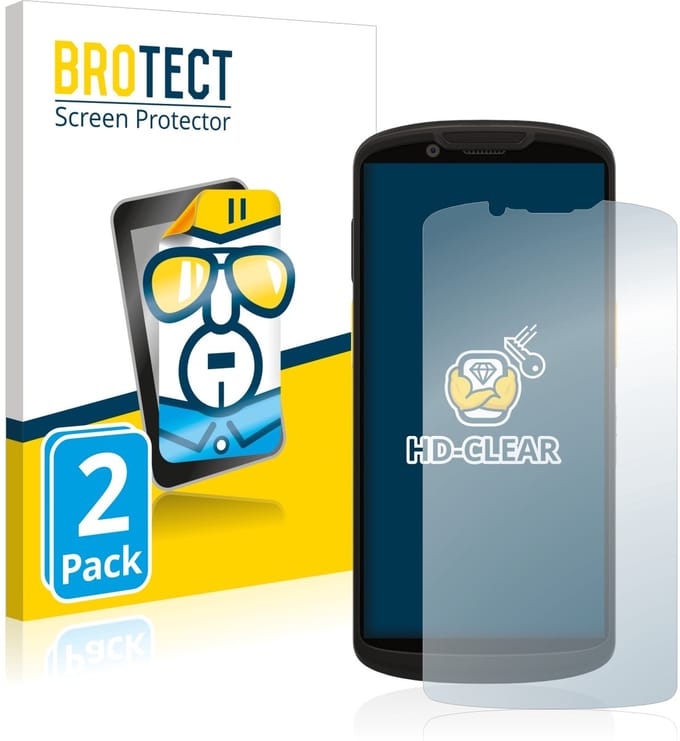BROTECT - Screenprotector voor Zebra TC58/ TC53 - Folie Beschermfolie transparant 2 Stuks