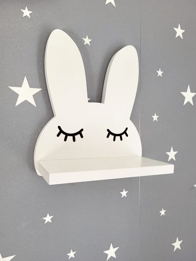 Witte Konijnenplank voor Kinderkamer - Decoratief en Functioneel
