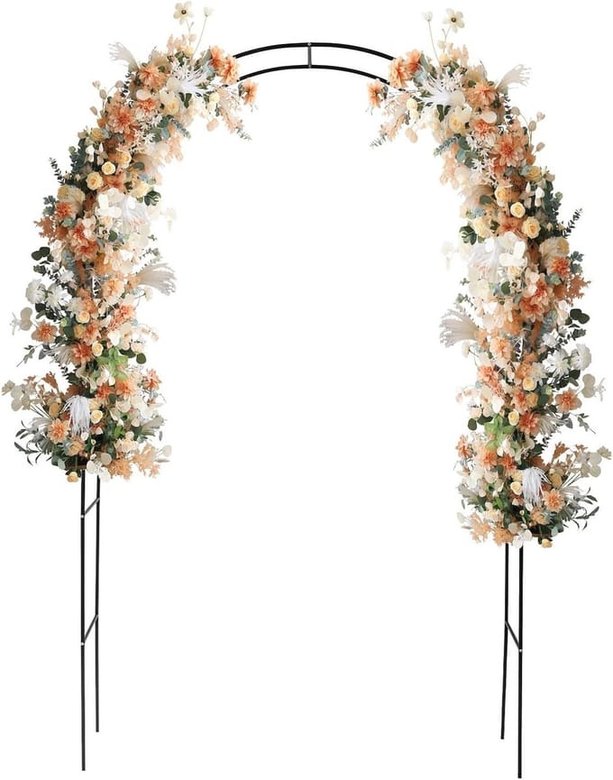 Rozenbogen Metaal - Tuinbogen Klimhulp - Planten Ondersteunen - Stabiele Constructie - 140 x 240 cm - Zwart