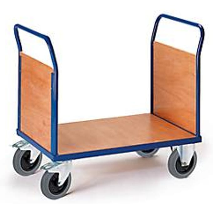Plateauwagen met 2 wanden, 850 x 500 mm