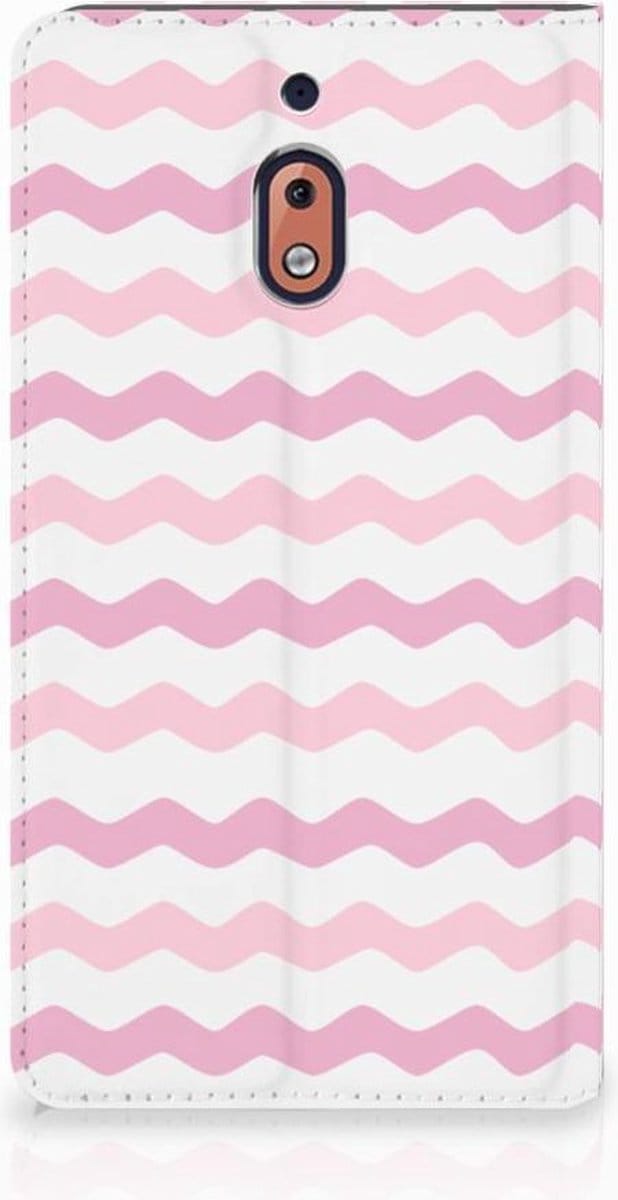 Nokia 2.1 2018 Hoesje met Magneet Waves Roze