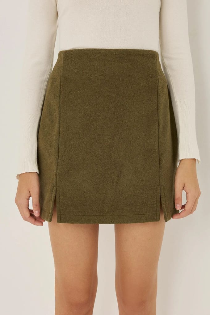 Hoge Taille Minirok met Split