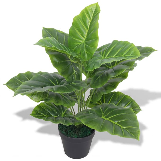 Vidaxl Eetbare Kunstmatige Colocasia (Taro) Met Pot, 45 Cm, Groen