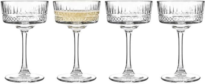 Pasabahce Champagneglazen Elysia - 4x - 260 ml - kristalglas - coupe glazen