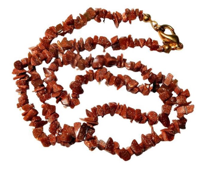 Goudsteen rood Split Collier 45 cm.