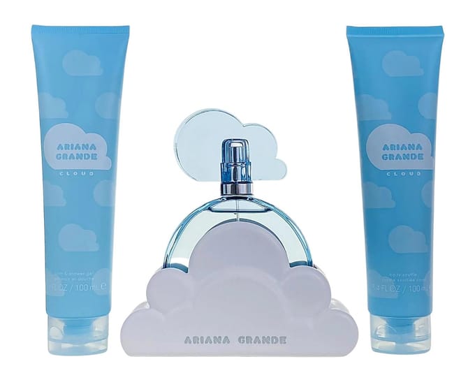 Set Ariana Grande: Cloud, Eau De Parfum, Voor Vrouwen, 100 ml + Cloud, Hydraterend, Bodylotion, 100 ml + Cloud, Douchegel, Lichaam, 100 ml