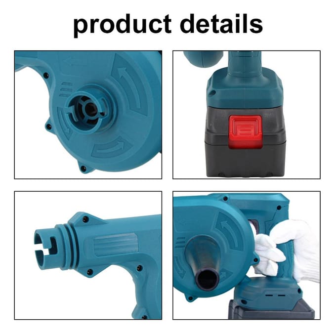 Collecteur de poussière de feuilles de soufflage et d'aspiration 2 en 1, Air électrique sans fil haute puissance EU Plug
