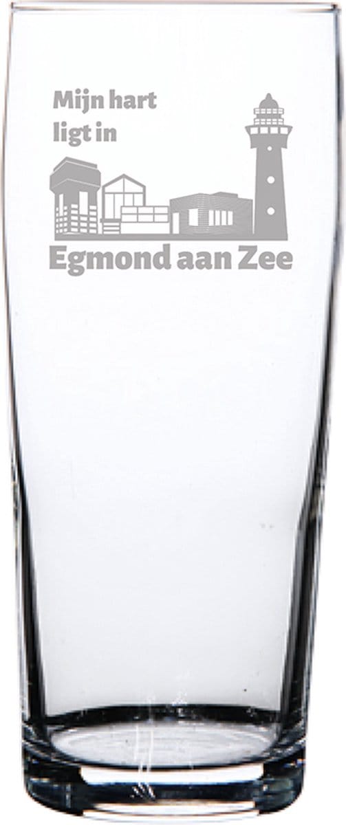 Gegraveerde bierfluitje 19cl Egmond aan Zee