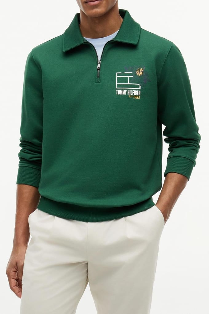Tommy Hilfiger Summer Floral Graphic Street Green Größe: S | Pullover Outlet | Herren | Grün