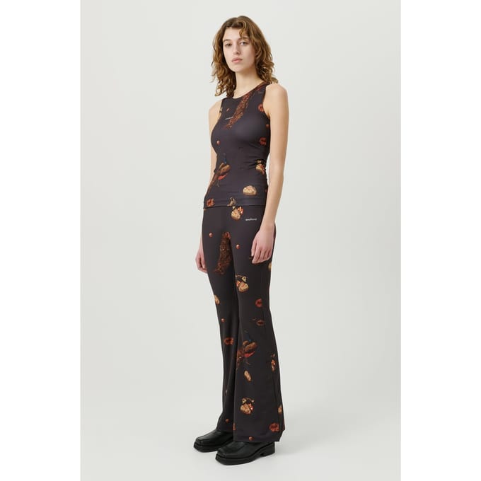 Soulland Tyler Top Black Aop Maat: M/L | Mouwloze Tops Outlet | Unisex | Zwart