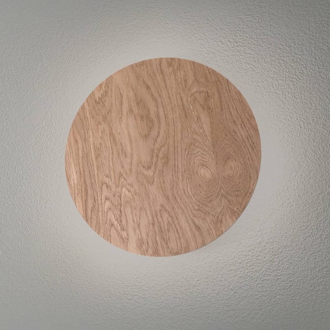 Envostar wandlamp Rito, licht hout, Ø 30 cm