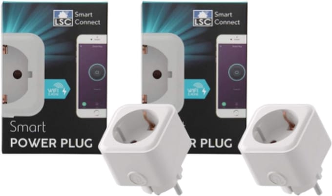 LSC Smart Connect - Smart Stopcontact - 2 stuks MULTI-pack | Compatibel met Google, Alexa, Siri | Smart Plug - Met Energiemonitoring