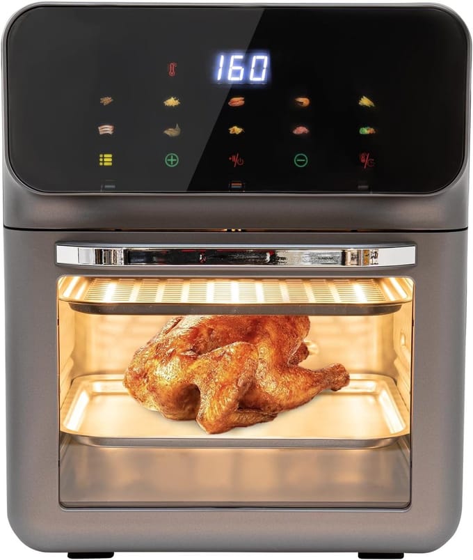 Elektrische Oven - Heteluchtfriteuse Stoom - Snel Koken - Visueel Touchscreen - Compact Formaat - Zwart