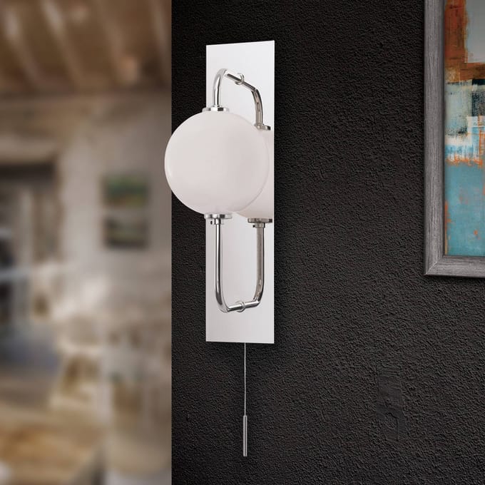 ORION LED wandlamp Pipes in glanzend nikkel