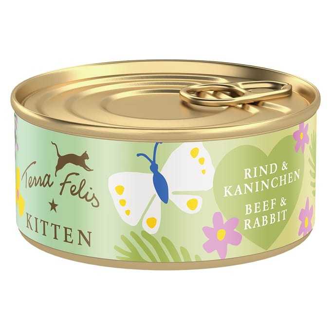 18x70g Terra Felis Kitten Rund & Konijn nat kattenvoer