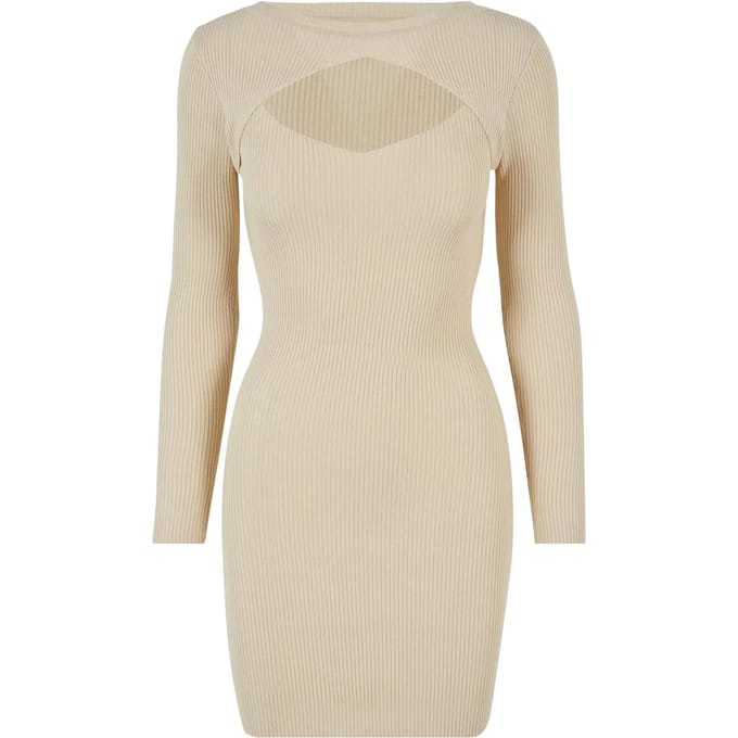 Urban Classics - Cut Out Kokerjurk - L - Beige