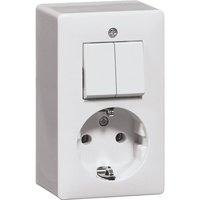 Peha 6695 Combinatiestopcontact met randaarde wit - 00275521 - E3MG3