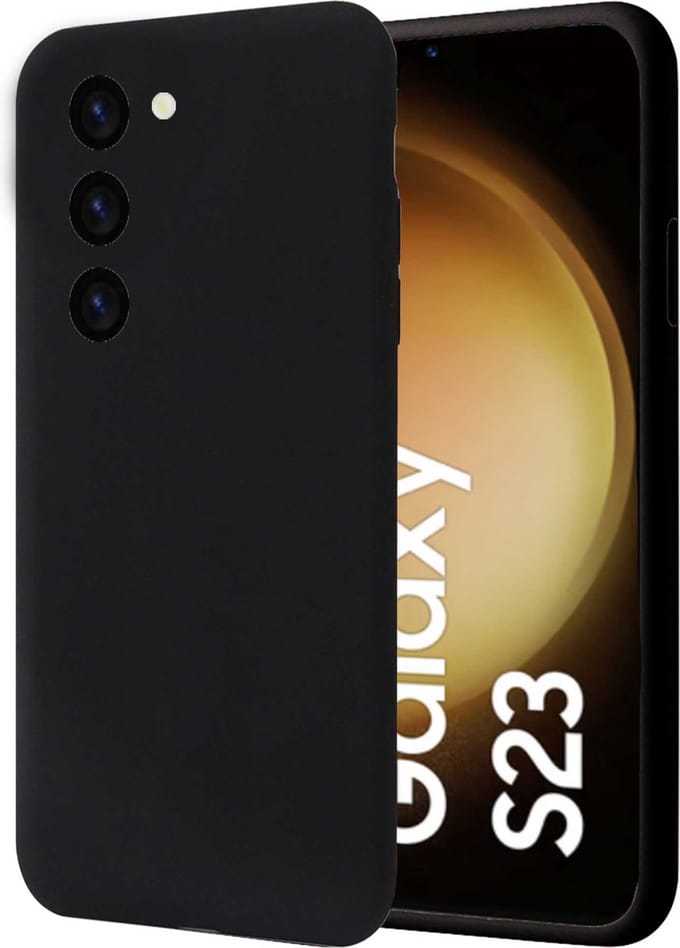 Hoesje geschikt voor Samsung S23 Plus - Liquid Back Case Cover Zwart