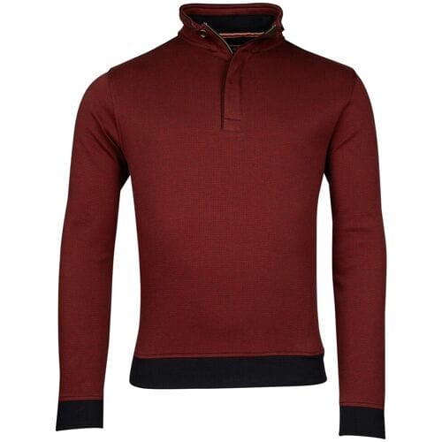 Baileys Trui Half Zip 2-Tone Jacquard Interlock Doubleface Sweat Deep Red / male