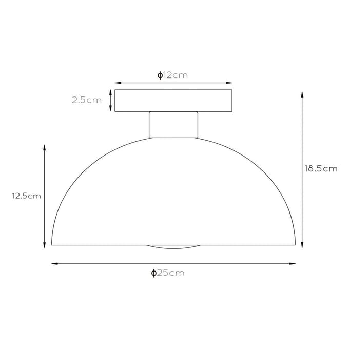 Lucide SIEMON - Plafonnière (Plafondlamp) - Ø 25 cm - 1xE27 - Blauw
