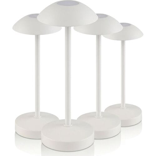 GGM Gastro (4 Stück) Tischleuchte - ALVA - dimmbar in 3 Stufen - Ø 80mm - Whisper White