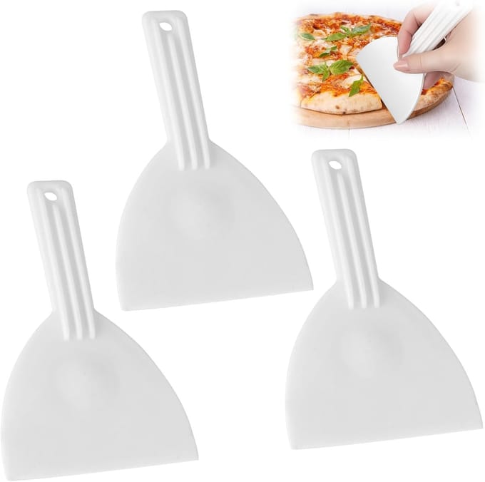 Deegspatels 3 stuks - Pizzaspatsels Keuken - Deeg Bewerken - Flexibele Kunststof - 165 cm - Wit
