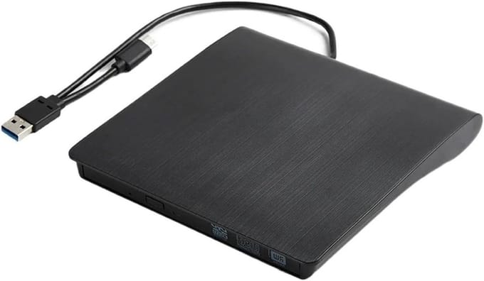 Externe DVD Brander - CD Speler - Films Kijken - Dubbele Interface - Slank en Draagbaar - Zwart