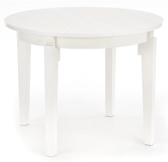 Uitschuifbare ronde eettafel Sorbus 100 cm breed in wit