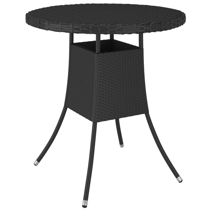vidaXL - Tuintafel - 70x70x73 - cm - poly - rattan - zwart