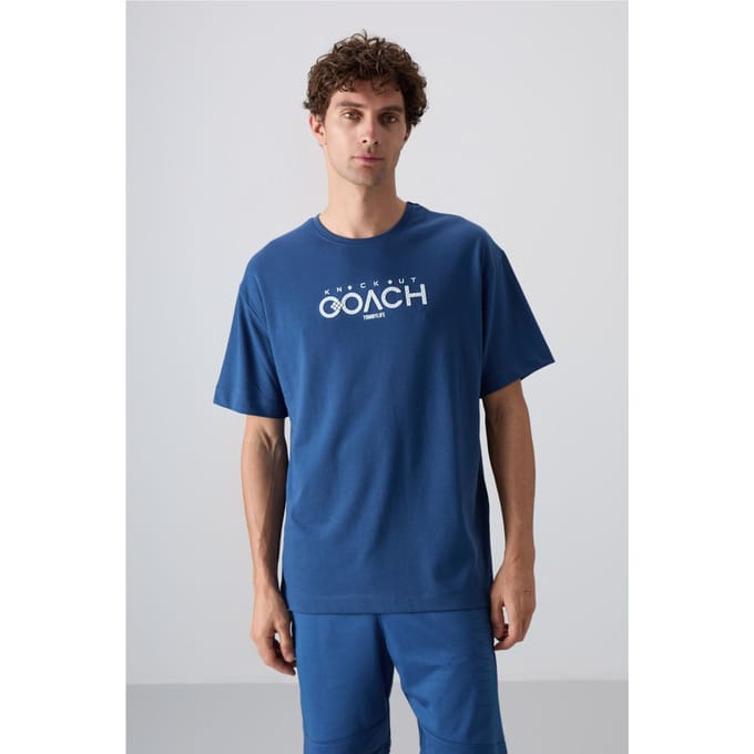 Oversized Logo Patch Crew Neck T-shirt