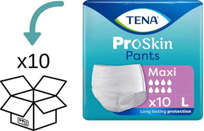 10 pakken TENA Pants Maxi Large - 100 broekjes TENA ProSkin Pants Maxi L