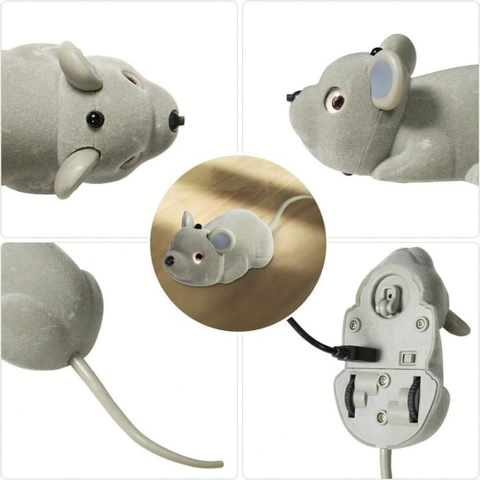 Souris électrique intelligente et mobile, jouet interactif pour chat, jouet pour animaux de compagnie grise
