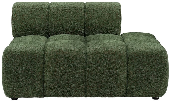 Vente-unique Chaise longue rechts in gemêleerde groene stof FACIVIL