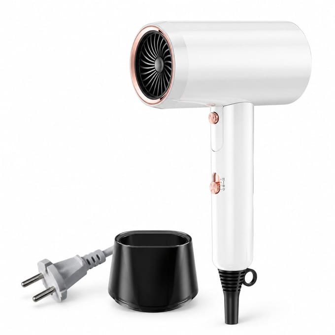 Haardroger - wit H01 - 2000 W warme en koude lucht - 3 snelheden met concentratormondstuk