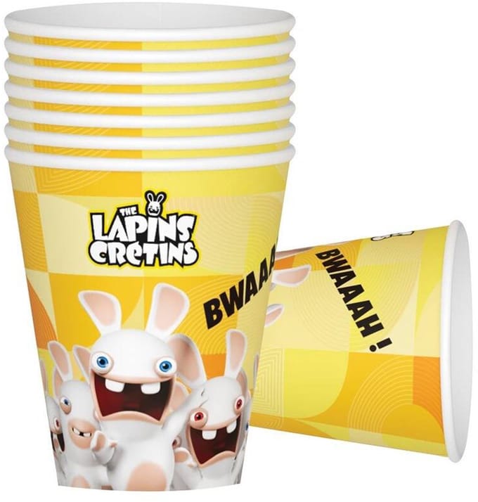 PTIT CLOWN - 8 Raving Rabbids bekertjes 200 ml