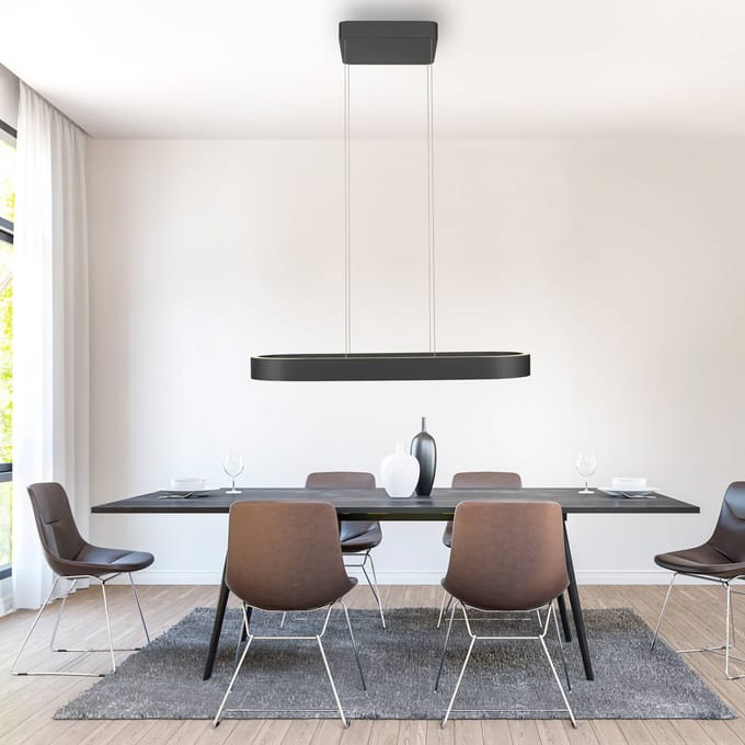 Paul Neuhaus LED hanglamp Q-Stretto, zwart,  86,8 cm