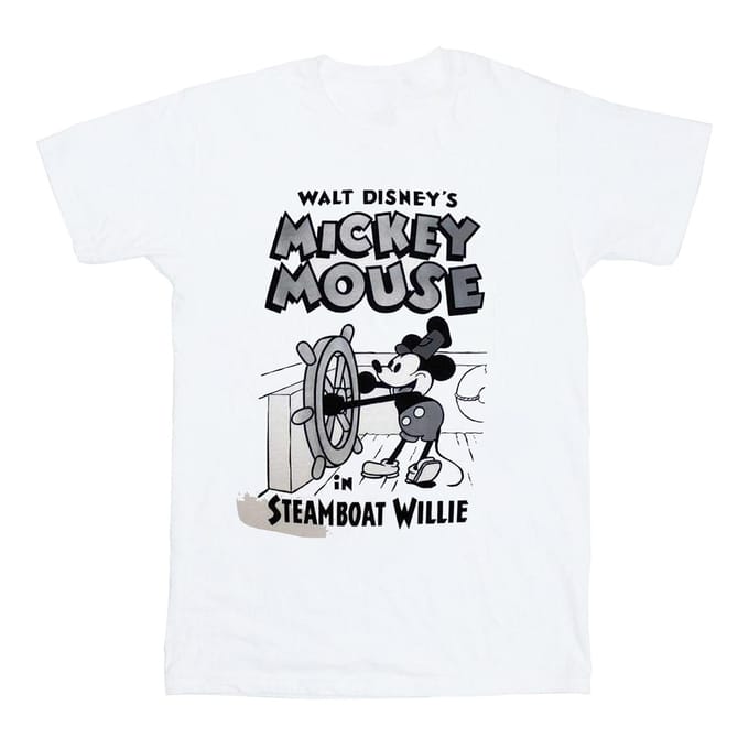 Mickey Mouse Unisex volwassen Steamboat Willie T-shirt M