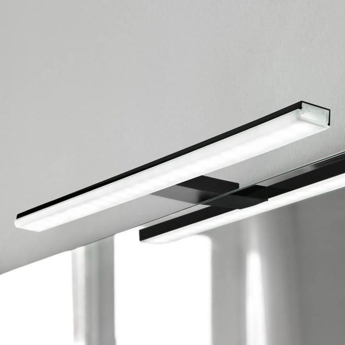 Ebir Pandora LED spiegellamp, mat zwart, 30,8 cm