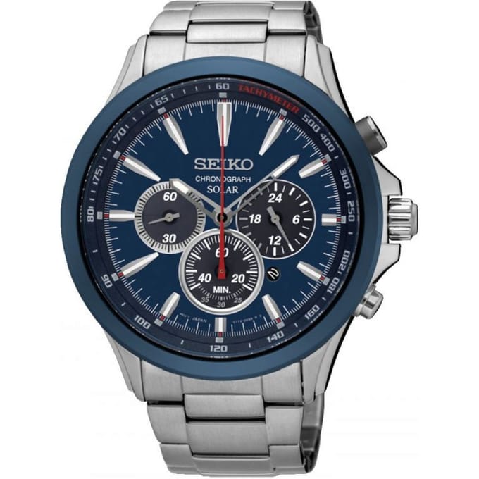 Seiko Solar Chronograph 45 mm staal | SSC495P1