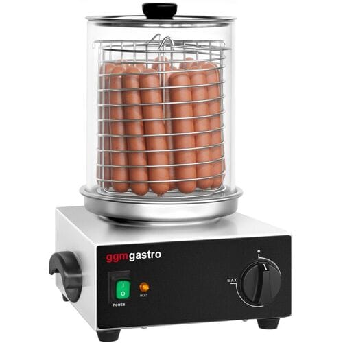 GGM Gastro Hotdogstomer / Worstenwarmer - 0,8kW zilver