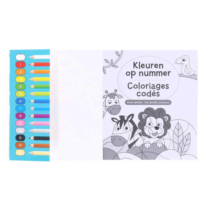 Kleuren op nummer - Lieve dieren / Les gentils animaux - Coloriages codés