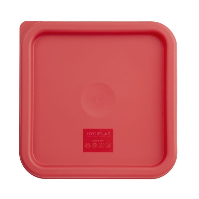 Hygiplas vierkant deksel rood medium