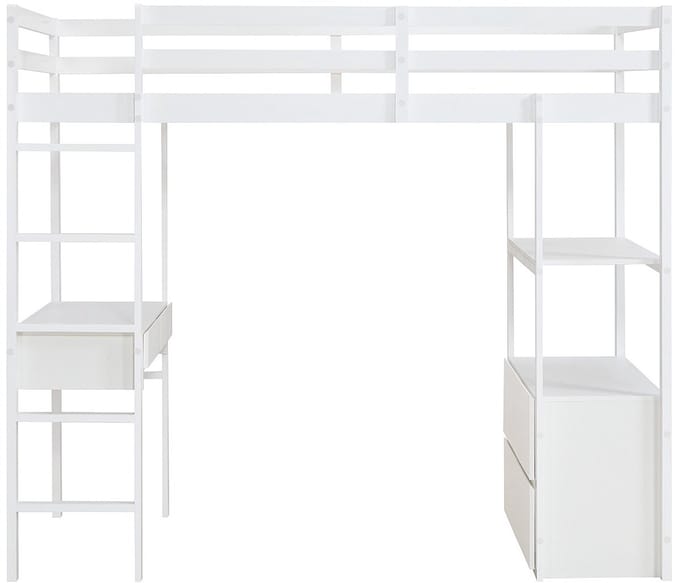 Vente-unique Hoogslaper hout wit 90 x 190 cm