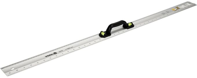 Vorel 19755 - Aluminium Meetlat - 1000mm - Met Handvat - Inclusief 2 Libellen