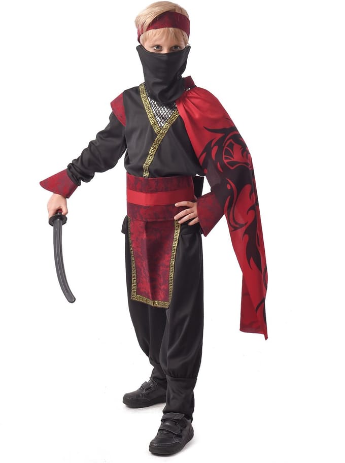 Vegaoo - Rode draak ninja kostuum voor jongen
